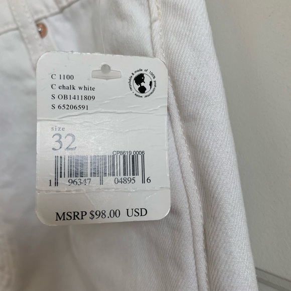 Free People Tapered Baggy Boyfriend Jean in Chalk White, Size 32 - Picture 4 of 7